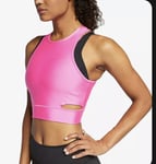 NIKE  WOMEN’S CROP TANK TOP SIZE SMALL TECH PACK TRAINING  (AT0593 686) PINK