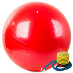 Gymboll med pump Ø 65 cm - Röd