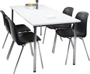 Lena Basic matsalsset med 4 svarta stolar och bord
