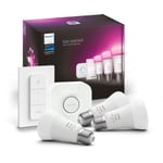Philips - Hue White and Color Ambiance, Kit de démarrage E27, Pont et télécommande, compatible Bluetooth