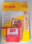 Kodak Photo Paper Type Gloss 60 Sheets Size 4x6 inch Weight 165gsm