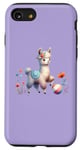iPhone SE (2020) / 7 / 8 Purple Cute Alpaca with Floral Crown and Colorful Ball Case