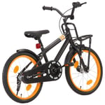 vidaXL Barncykel med frampakethållare 18 tum svart och orange -  Cyklar