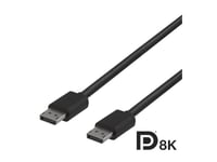 Deltaco - Displayport-Kabel - Displayport (Hane) Till Displayport (Hane) - Displayport 1.4 - 1 M - 8K60 Hz (7680 X 4320) Stöd, Upp Till 32,4 Gbps Datahastighet - Svart