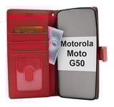 New Standcase Wallet Motorola Moto G50 (Röd)