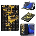 Ooboom Samsung Galaxy Tab A 10.1 Case 3D Flip Folio Wallet Cover PU Leather with Card Slots Kickstand Feature Magnetic Closure for Samsung Galaxy Tab A 10.1 - Gold Butterfly