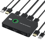 KVM HDMI-kompatibel Switch 2-ports Box USB HDMI SWITCH