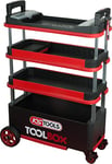 KS Tools 895.0015 - Chariot d'atelier escamotable TOOLBOX - Plan de travail en ABS avec espaces de rangement - En acier rigide