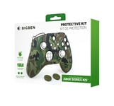 Silicone Skin Pour Manette Xbox + Une Paire De Grips Pour Joystick, Couleur Camouflage Vert