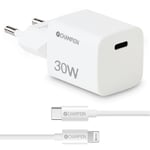 Champion Laddare 30W + USB-C till Lightning, vit