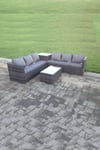 Rattan Corner Sofa Set  Outdoor  Oblong Coffee Table Set Patio Furniture With Cushions