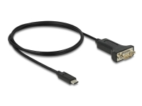 Delock - USB / seriell kabel - 24 pin USB-C (hane) till RS-232 (hane) - 1 m - svart
