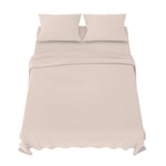 Dreamzie Parure de Lit 180x200 cm - 4 Pièces en Microfibre - Drap Housse 180x200 cm - Drap Plat 2 Personnes 270x290 cm - 2 Taie Oreiller 65x65 - Certifié Oeko Tex - Beige