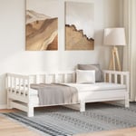 vidaXL Utdragbar dagbädd vit 2x(90x200) cm massiv furu Vit
