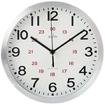 Acctim Metal Radio Controlled Wall Clock, Aluminium, White, 25cm Diameter