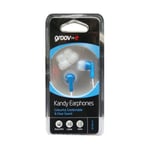 Groove Kandy Stereo Earbud In Ear Headphones w/ 3.5mm Stereo Plug - Blue