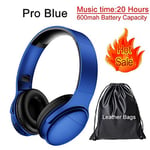 DFGH Bluetooth Headphones Wireless Headset Stereo Over-ear Noise Canceling Earphone Gaming Headset with Mic Support TF Card (Color : Pro Blue)