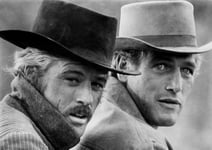 Butch Casidy & Sundance Kid A3 Laminated Black and White Old Classic Vintage American Western Film Cinema Movie Star Poster Famous Picture Bedroom Artwork Print Photo Wall Decoration Reprint