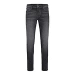 JACK & JONES Mens Denim Jeans Skinny Fit Casual Button Closure Comfort Zip Fly, Black Colour, UK Size 32W / 32L