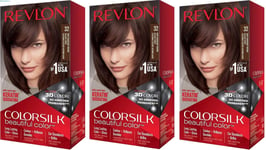 3 x Revlon Colorsilk Permanent Hair Colour - 32/3RB Mahogany Brown
