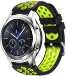 Simpleas compatible with Huawei Watch GT/GT 2e / GT 2 (46mm) Watch Strap, Soft Silicone Waterproof Replacement Strap (22mm, Black and Green)