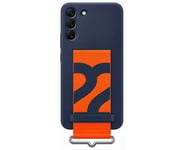 Samsung S22+ Silicone Cover with Strap Navy