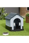 70x84x76cm Weatherproof Plastic Dog House Kennel with Skylight and Door