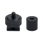 Metal Hot Shoe Mount Adapter for DSLR Camera Rig, with 1/4"-20 Screw Nut for Magic Arms