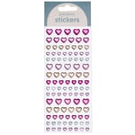 Klistermærker puffy stickers 102 store og små iriserende hjerter, som glitrer