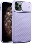 Oihxse Compatible with iPhone XR Case [Camera Protection] with Slide Camera Cover Stylish Design Anti-Scratch Shockproof Non-Slip Slim Soft TPU Silicone Bumper Protective Cover-Purple