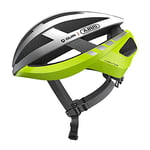 ABUS Viantor Quin road bike helmet - Smart bike helmet with crash detection and SOS alarm system - for men and women - Yellow, Size L