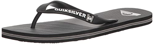 Quiksilver Men's Molokai 3 Point Flip Flop Sandal, Black/Grey/Black Art, 12 UK
