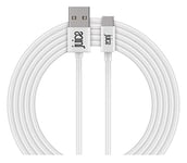 Juice USB Type C 3m Charger and Sync Cable for Samsung Galaxy S20, S10, S9, S8, S20 Plus, Huawei P30, P20, Sony, Apple Ipad 2020, Pro 2020, Air 2020 - White