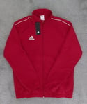 Adidas Track Tracksuit Jacket Top Mens Medium Red Full Zip Loose Fit Mesh Lined