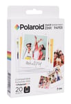 PLAR Pack de 20 feuilles papier photo instantané Polaroid Zink pour Pop 8.89 x 10.79 cm Blanc
