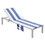 Housse de Chaise de Plage avec Rangement 70 x 200 + 25 cm Bleu