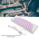 (White Purple)60% Wired Gaming Keyboard RGB Backlit Compact Mini Keyboard 61