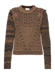 Adele Knit O-Neck Tops Knitwear Jumpers Brown Second Female