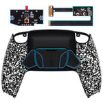 eXtremeRate Textured White Programable RISE4 Remap Kit for ps5 Controller BDM-010 BDM-020, Upgrade Board & Redesigned Back Shell & 4 Back Button - Controller NOT Included