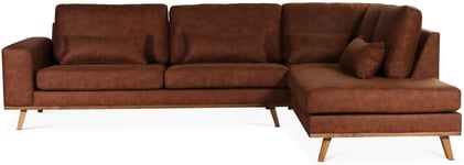 Skånska Möbelhuset Ranger soffa med öppet avslut höger - Cognac (Läderutseende) / EK
