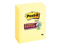 Post-It® Super Sticky Notes 655-12Sscy 76Mm X 127Mm Gul (12 Stk.)