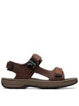 Clarks Saltway Trail Sandals, Dark Brown, Size 6, Men