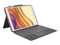 Logitech Combo Touch - Clavier et étui - avec trackpad - rétroéclairé - Apple Smart connector - QWERTZ - Allemand - graphite - pour Apple 10.5-inch iPad Air (3ème génération); 10.5-inch iPad Pro