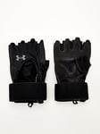 UNDER ARMOUR Mens Weightlifting Gloves - Black/grey, Black, Size M, Men