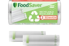 FOODSAVER Pack de 2 rouleaux de mise sous vide recyclables (20cm x 4,5m) FSRE2002X01