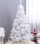 Sapin de Noël Artificiel Blancavec 25M Lumineux, Uten Sapin de Noël 210cm Décoration Fêtes Arbre de Noël avec Support en Métal 1000 Branches