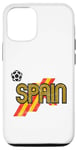 Coque pour iPhone 14 Pro Ballon de football Euro rétro Espagne