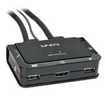 Lindy Commutateur KVM HDMI Compact USB 2.0 Audio, 2 Ports