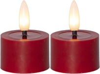 Flamme Flow Värmeljus Ø40mm 2-pack Röd
