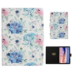 Huawei MediaPad T5 pattern leatherflip case - Blue Flower
